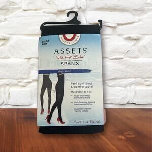 Assets Red Hot Label by Spanx High Waist Shaping Tights Black Size 6F NWT